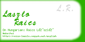 laszlo raics business card